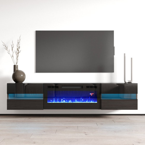 Orren Ellis Rameesa TV Stand for TVs up to 78" with Fireplace Included & Reviews Wayfair
